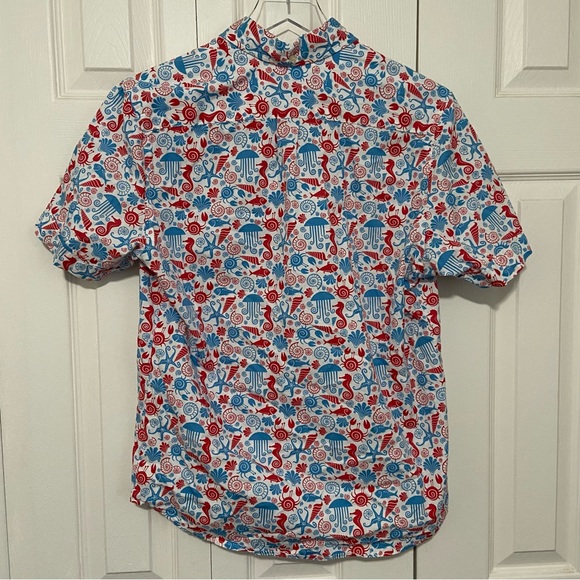 Kennington Ltd | Red White & Blue Sea Life Button Down Shirt - Picture 3 of 6